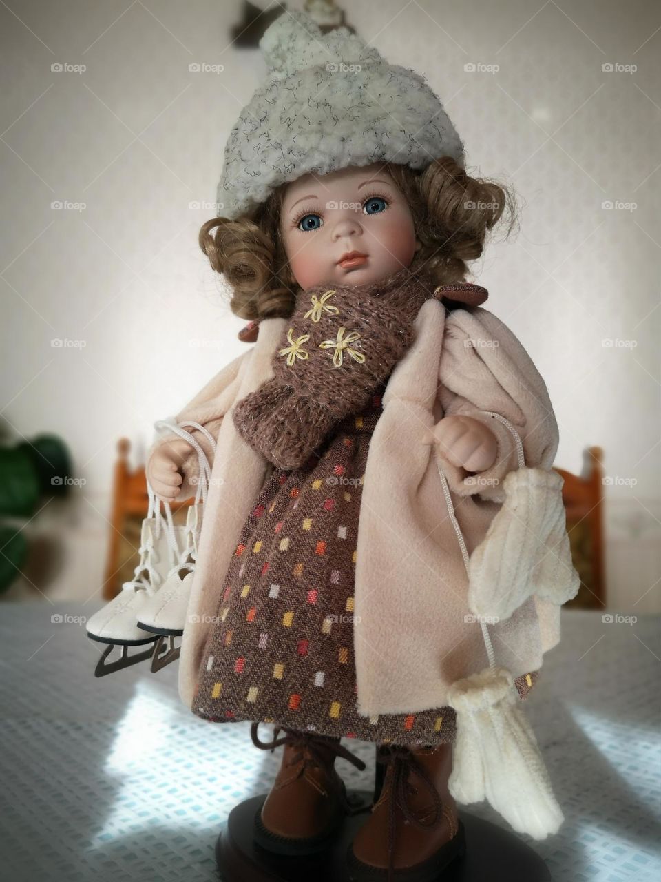 Wonderful doll made of porcelain