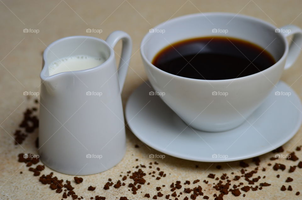 Instant black coffee