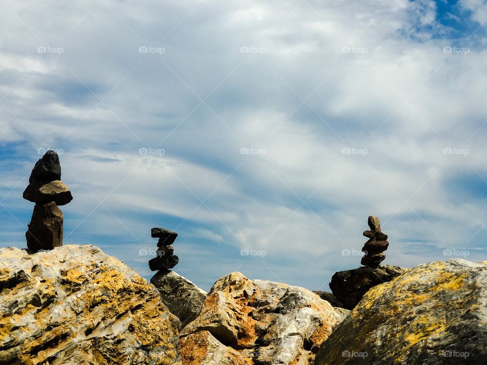 Three stone stacks conceptual possibilities 