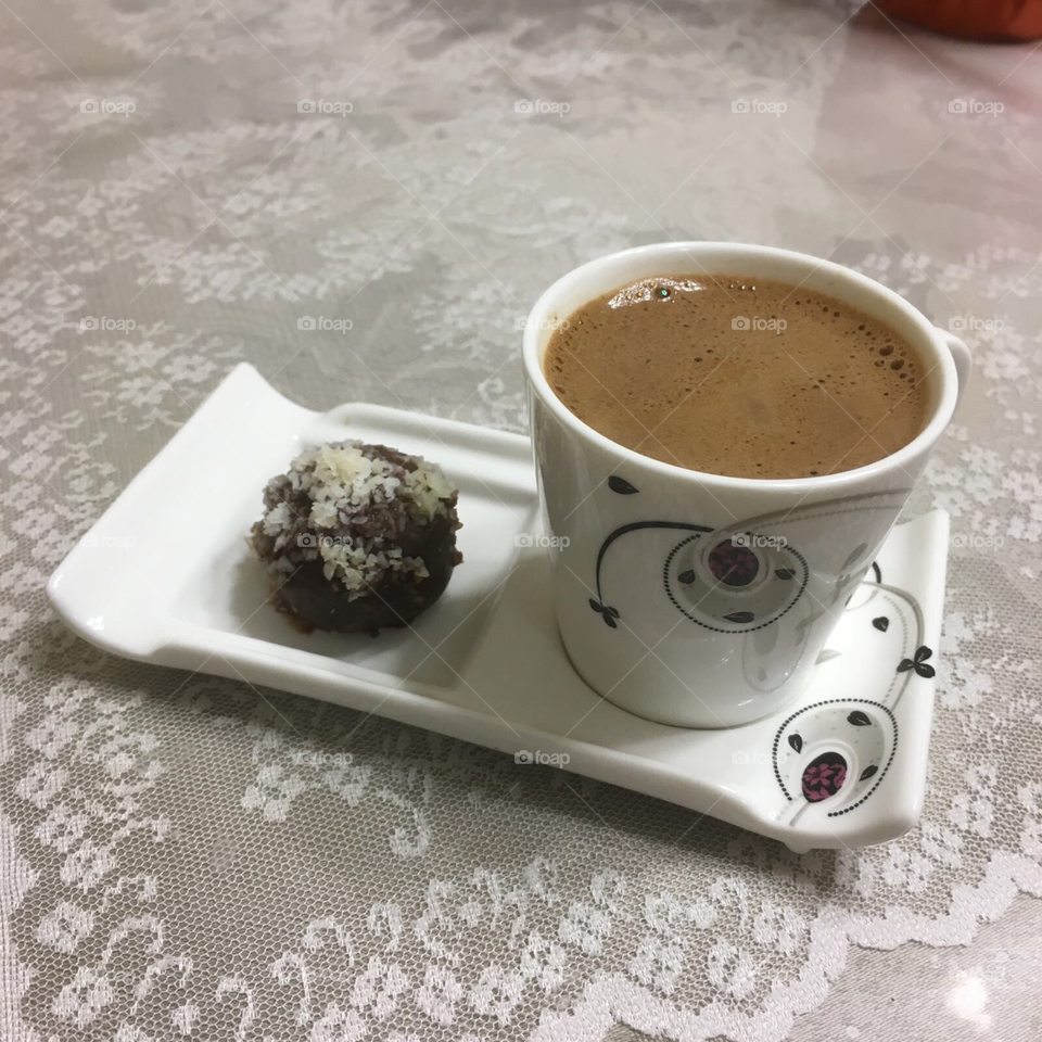 Turkish coffee with chocolate 