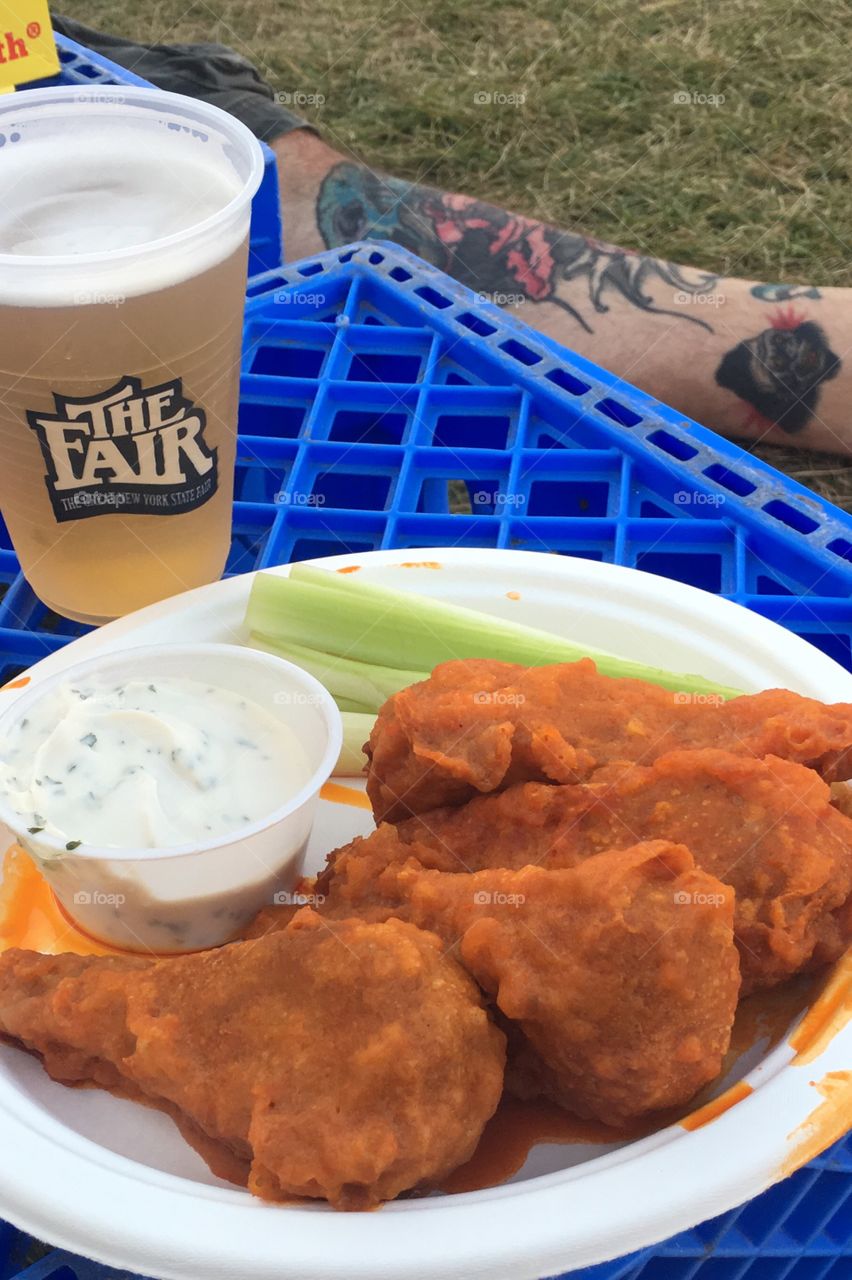 Vegan wings from Strong Hearts at the Great New York State Fair in Syracuse, NY. 