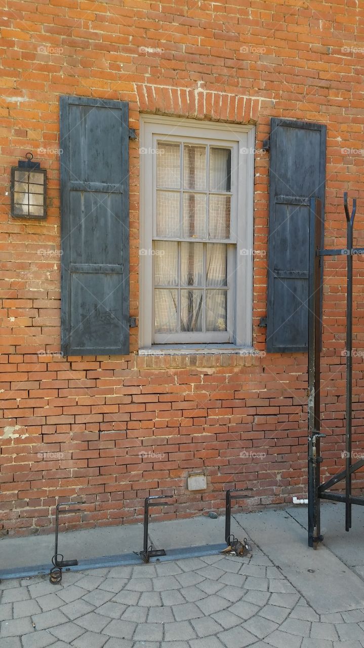 historic windows. in Old Town Sacramento