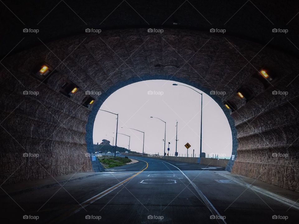 Highway 1 tunnel , on the way to Half Moon Bay
