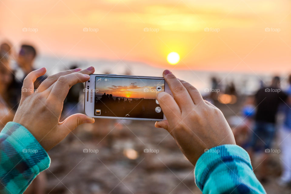 Tacking picture at the sunset