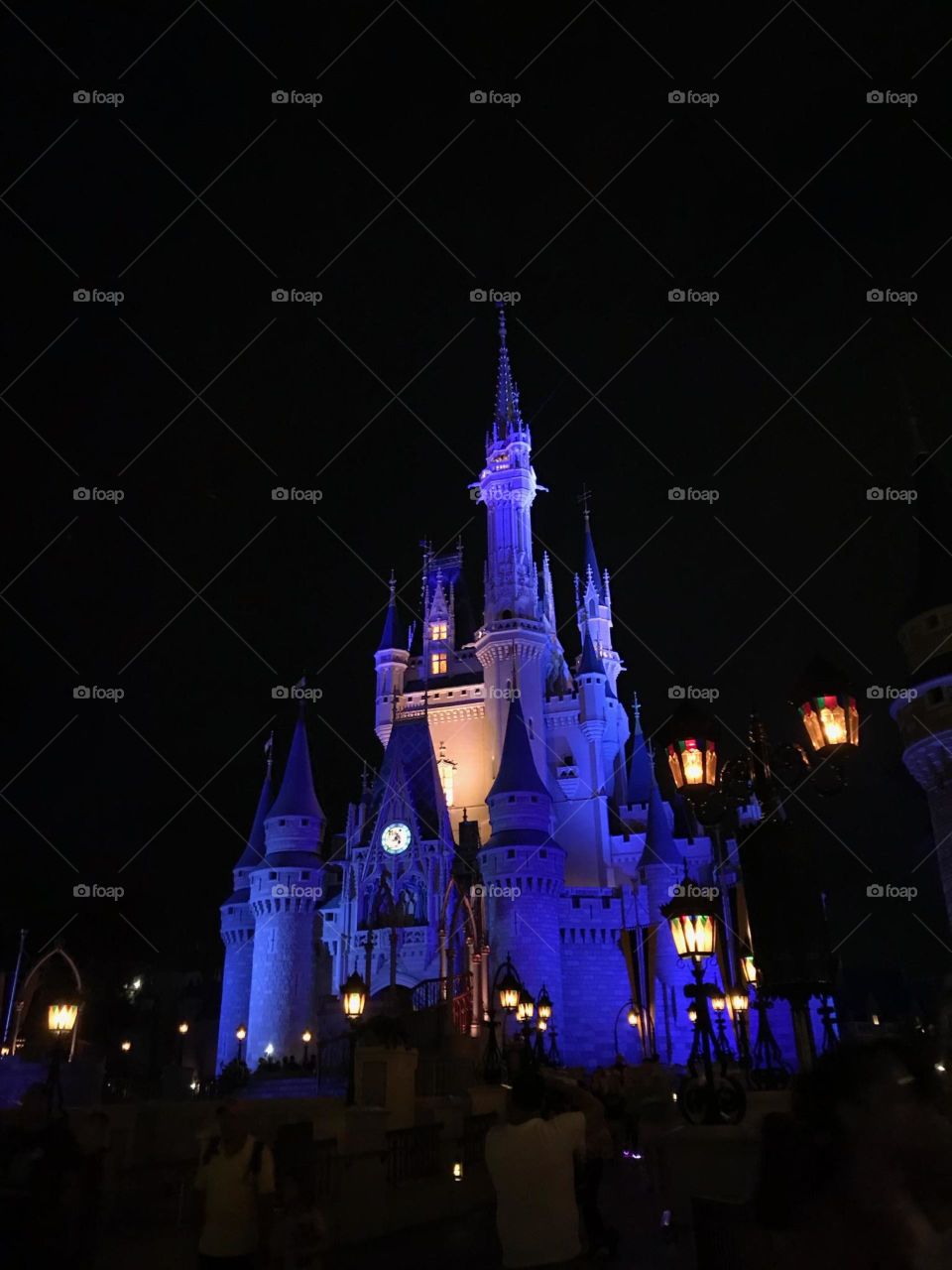 Cinderella's Castle lit up at night, walt disney world florida