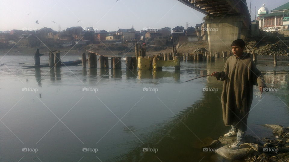 Water, People, River, Reflection, Sunset