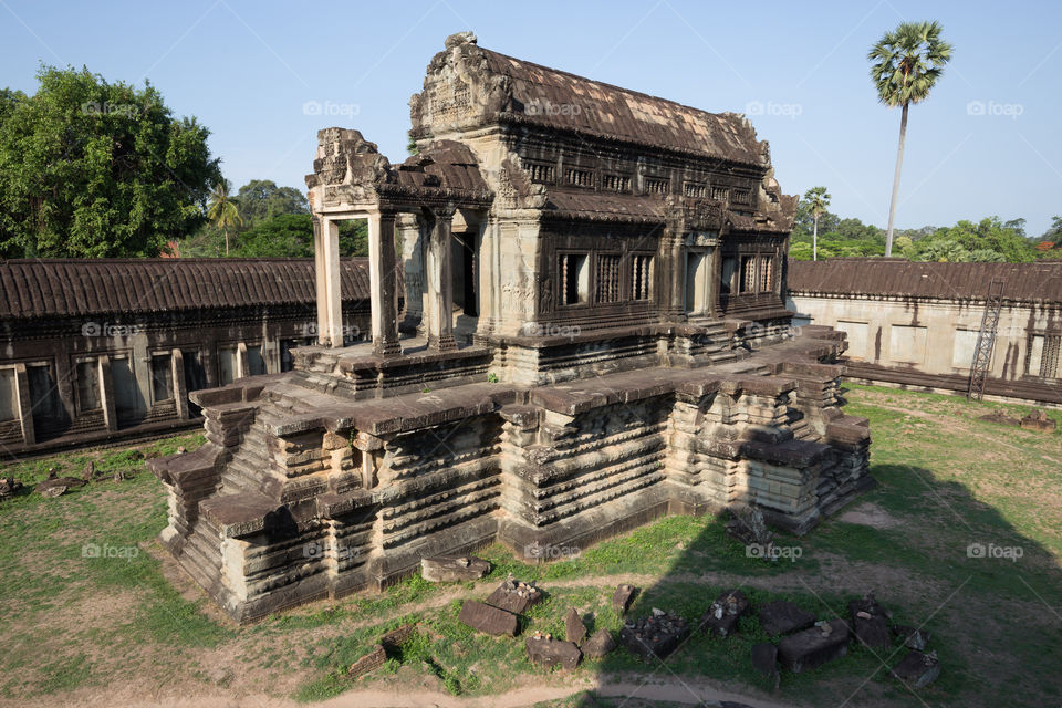 Old sanctuary in Ankor Wat in Siem Reap Cambodia 