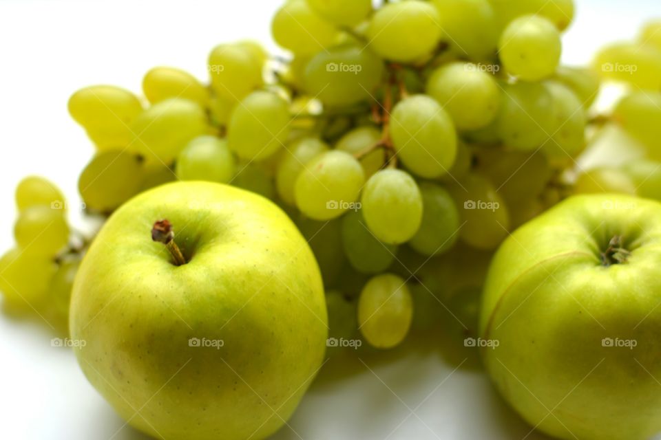 green apples and green grapes healthy summer food