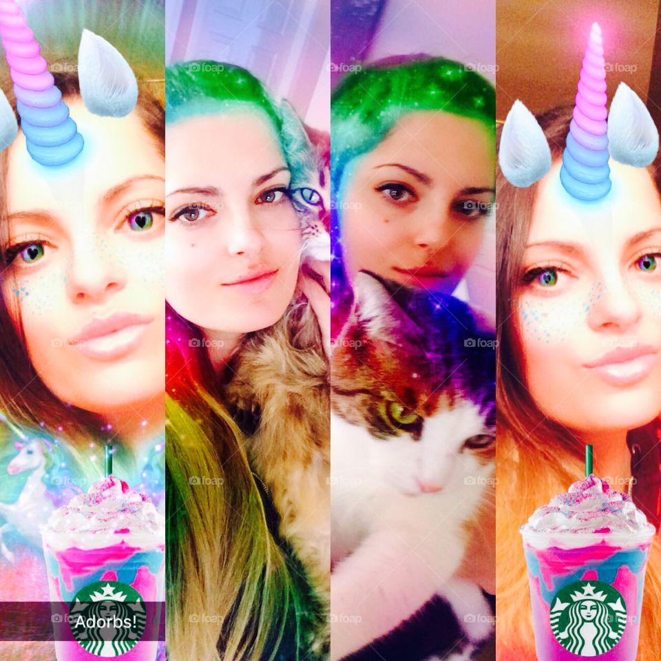 Collage of a woman with different expressions