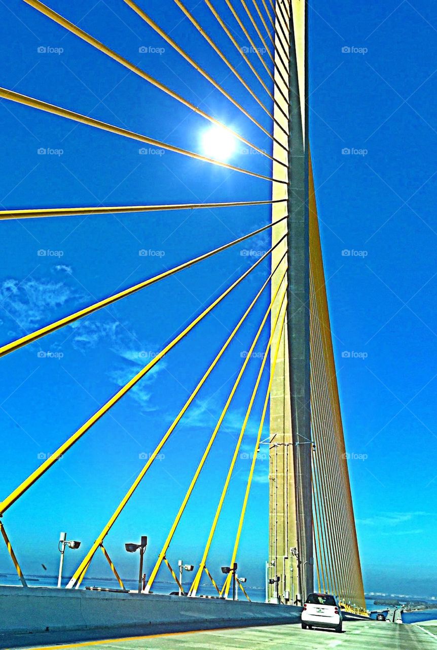 Sun on the Skyway bridge