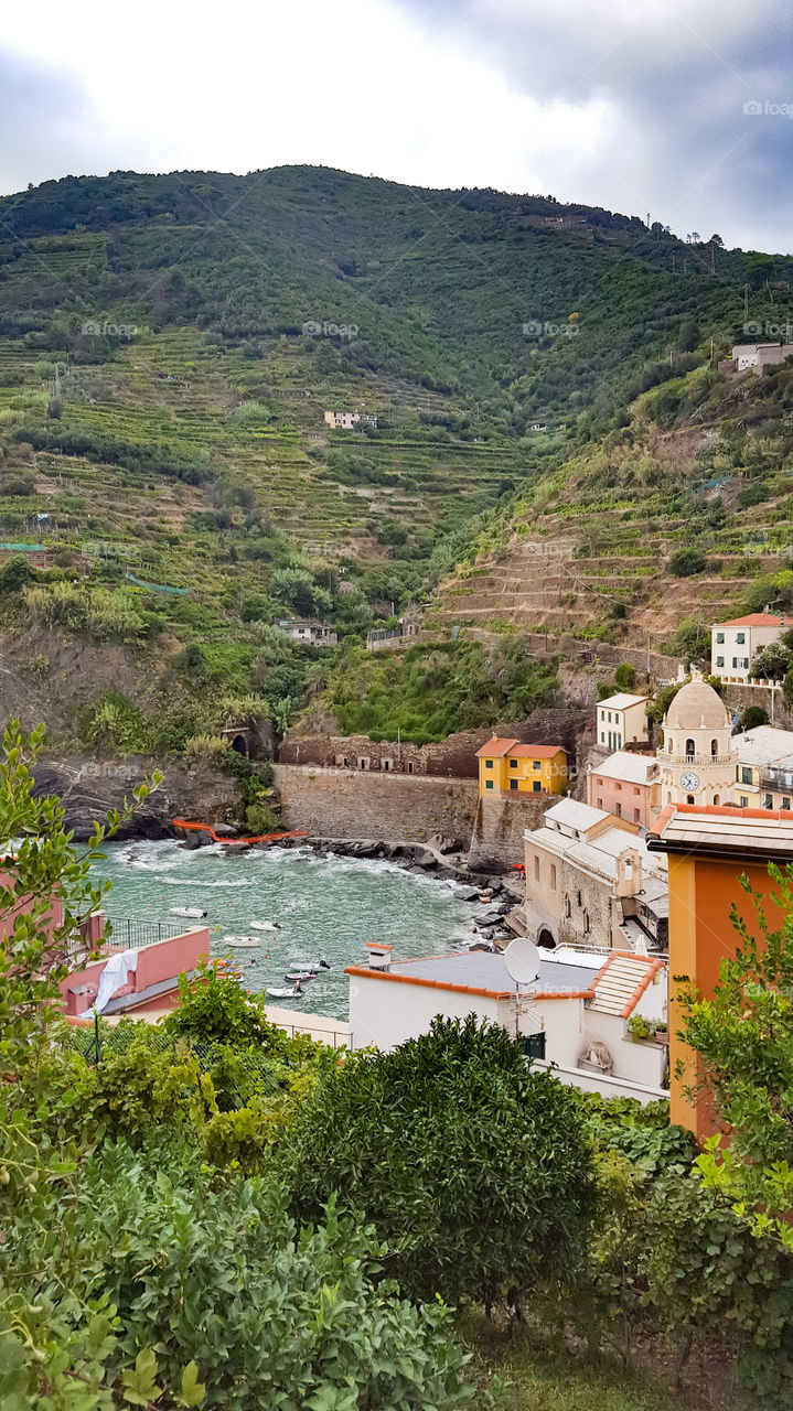 Landscape in Vernazza in Italy