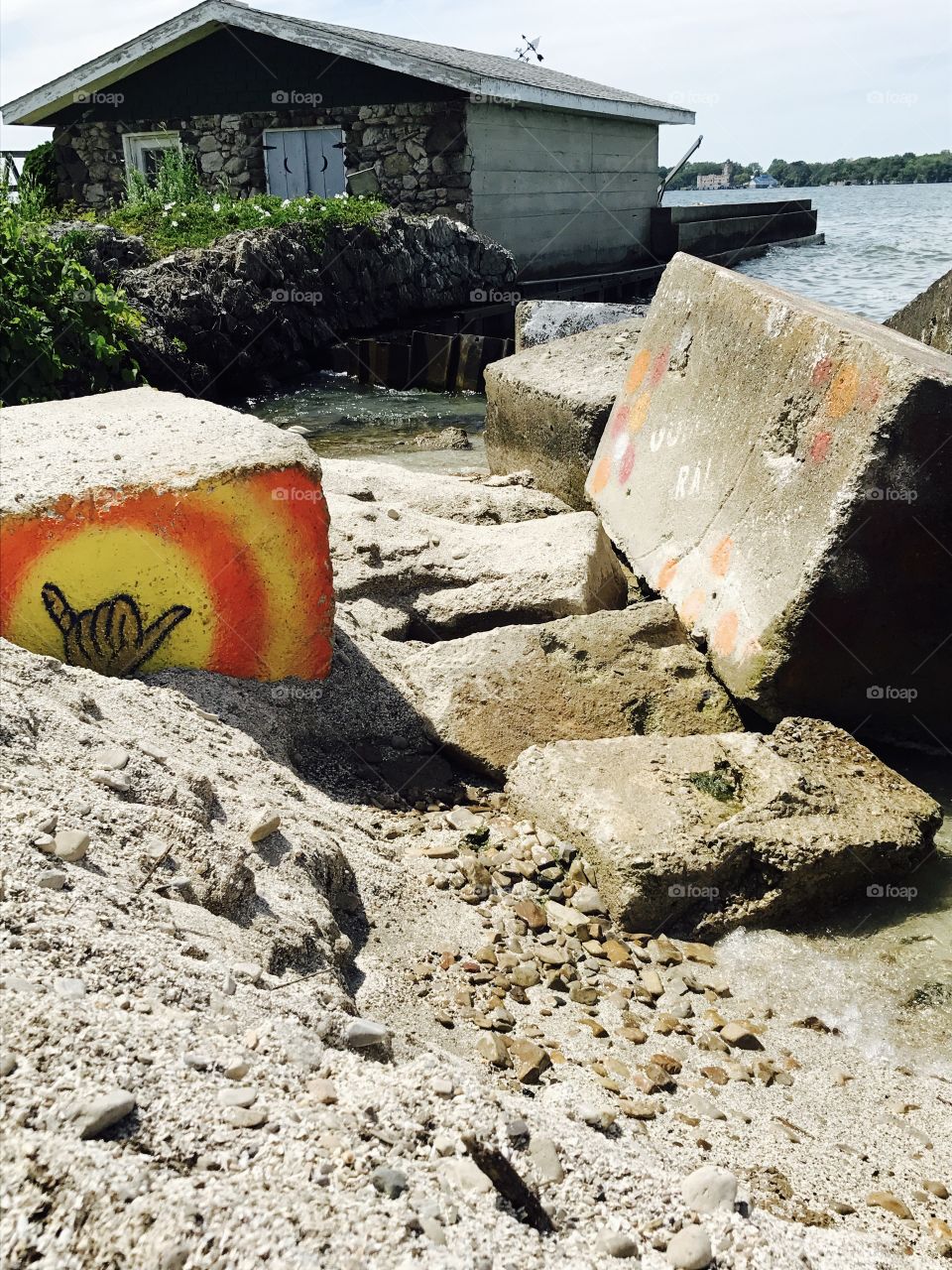 Painted Rock in landscape 