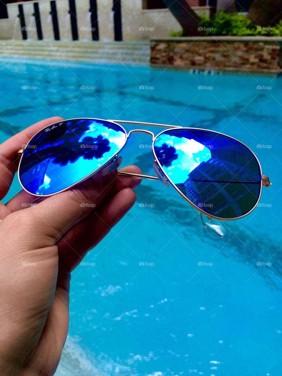 Ray ban. Pool side fun Sunday 