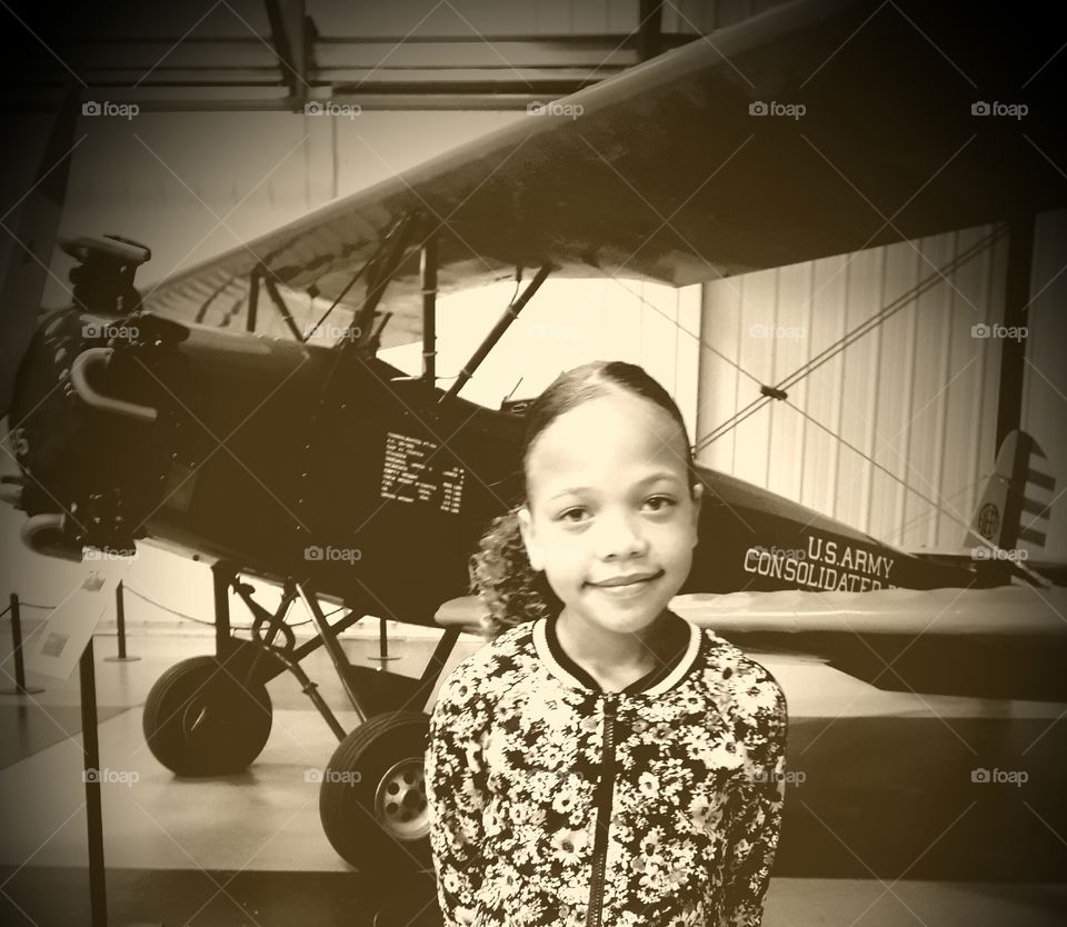 Breanna at the Air museum