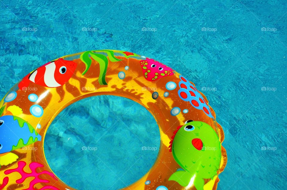 Colorful pool float. 