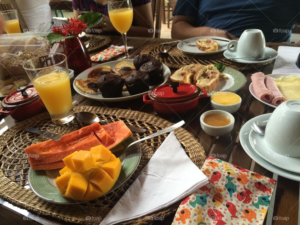 Brazilian will served and colorful breakfast