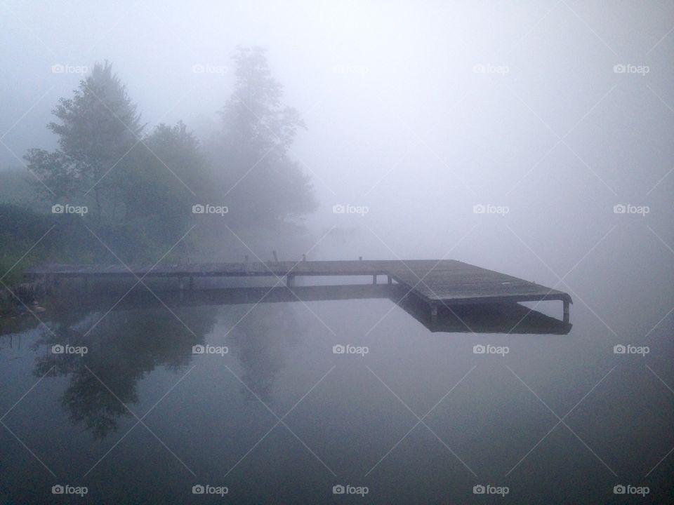 Vehicle, No Person, Fog, Water, River