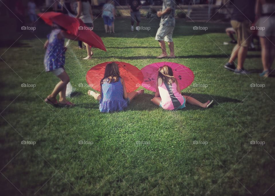 Girls Having Fun at Festival