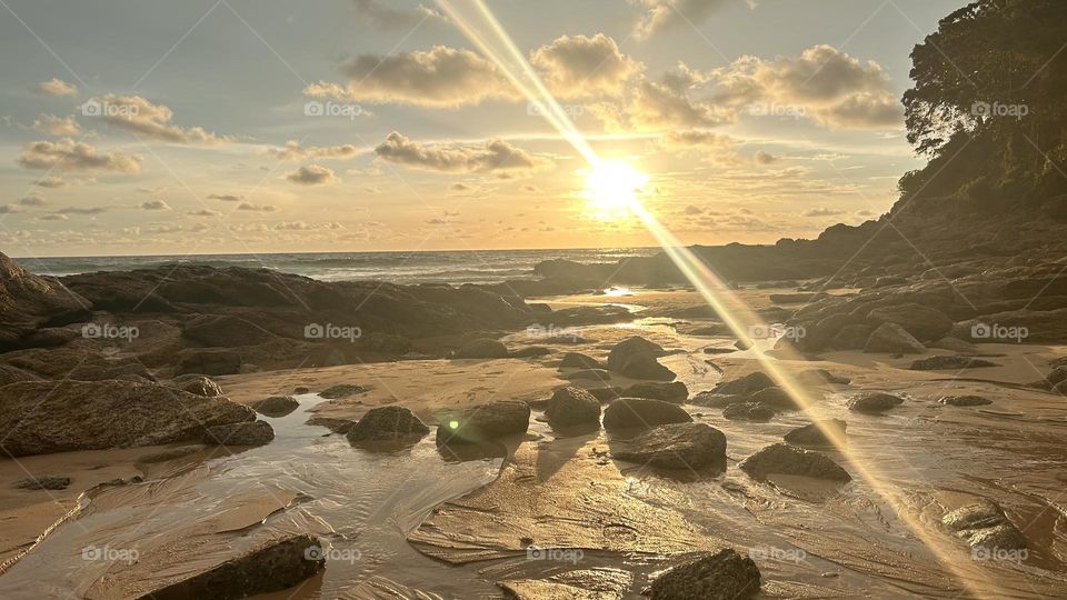 Orange sunset sandstone beach AMR Wozko