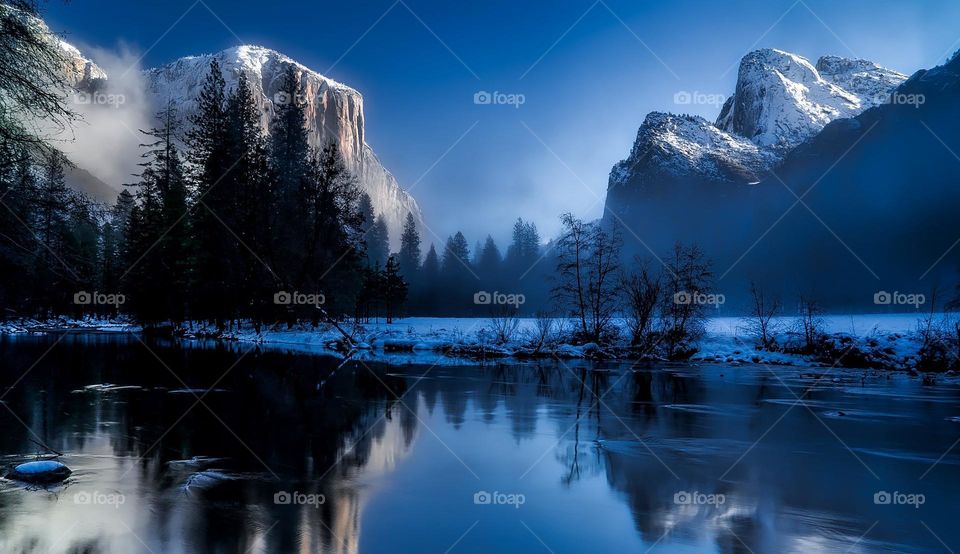 Beautiful reflection of ice mountain.