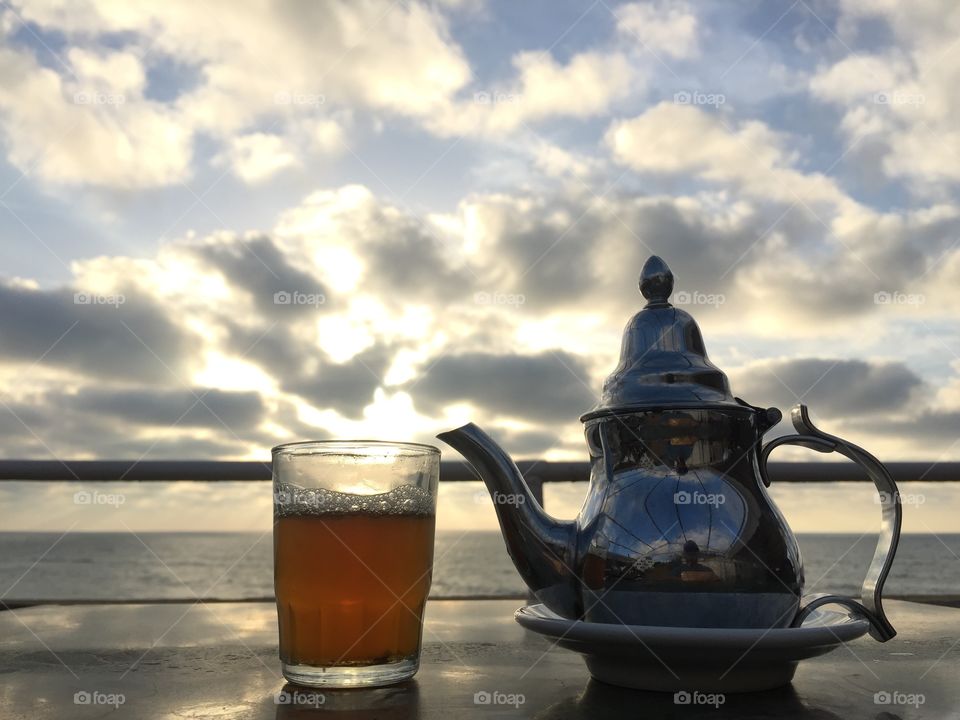 Tea against sky