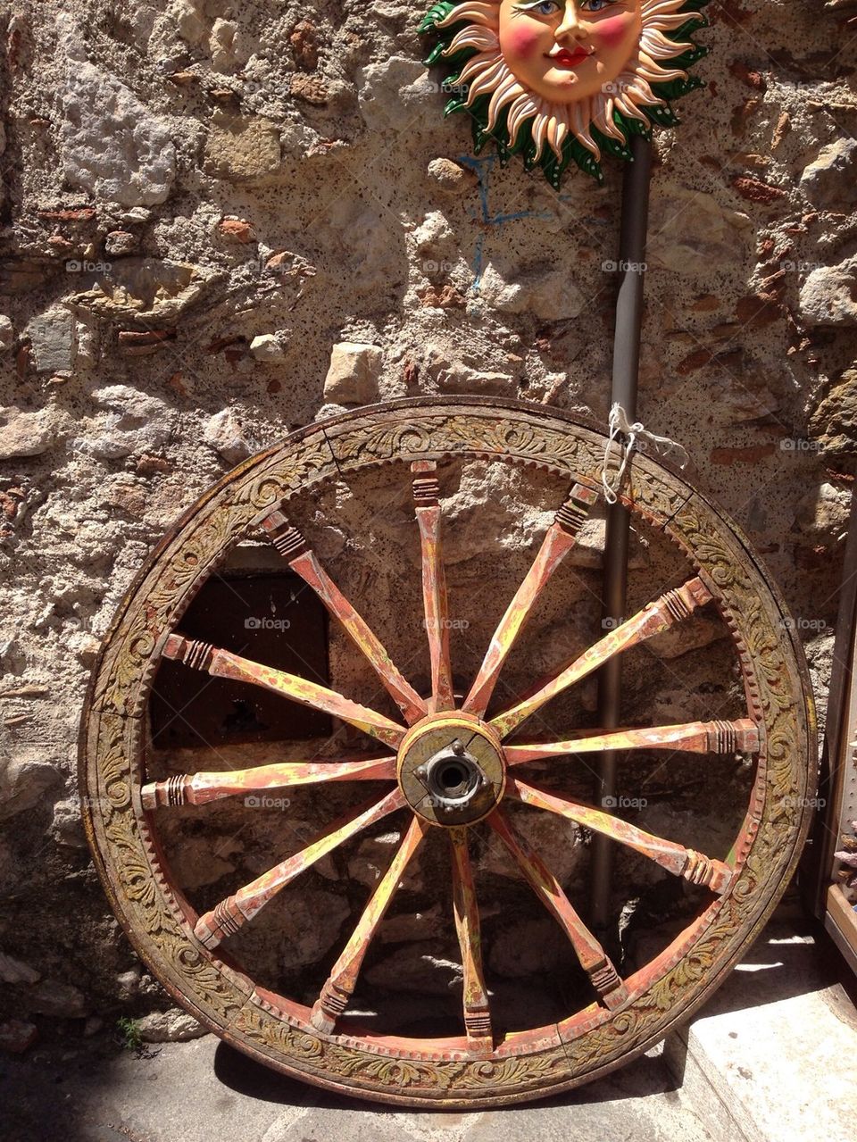 Folk art Cart wheel
