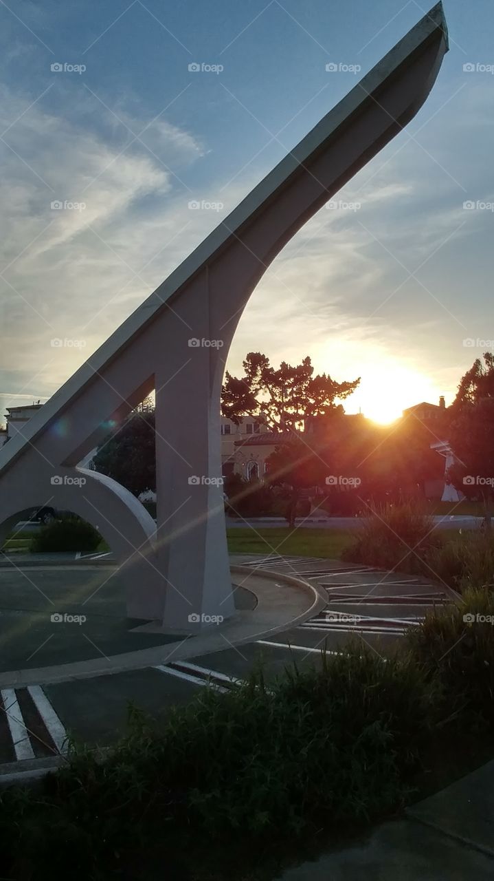 sundial in suburbs