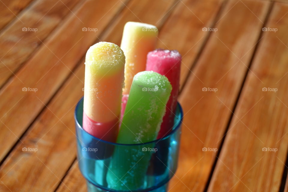 Popsicles in glass