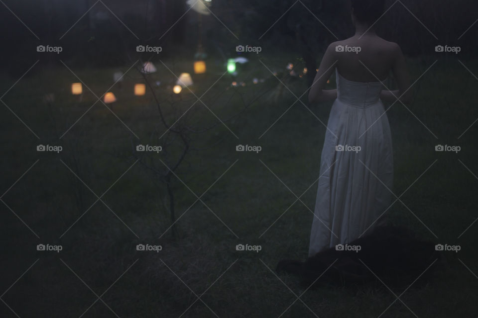 Tuscany girl and lights