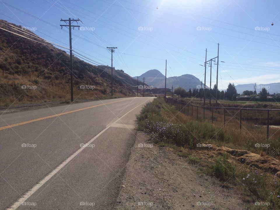 Walking along road way 