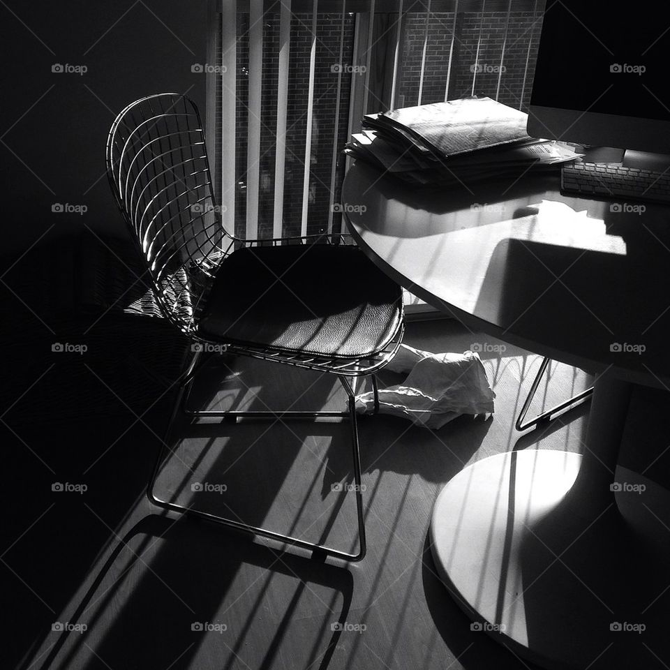 chair shadow window desk by lateproject