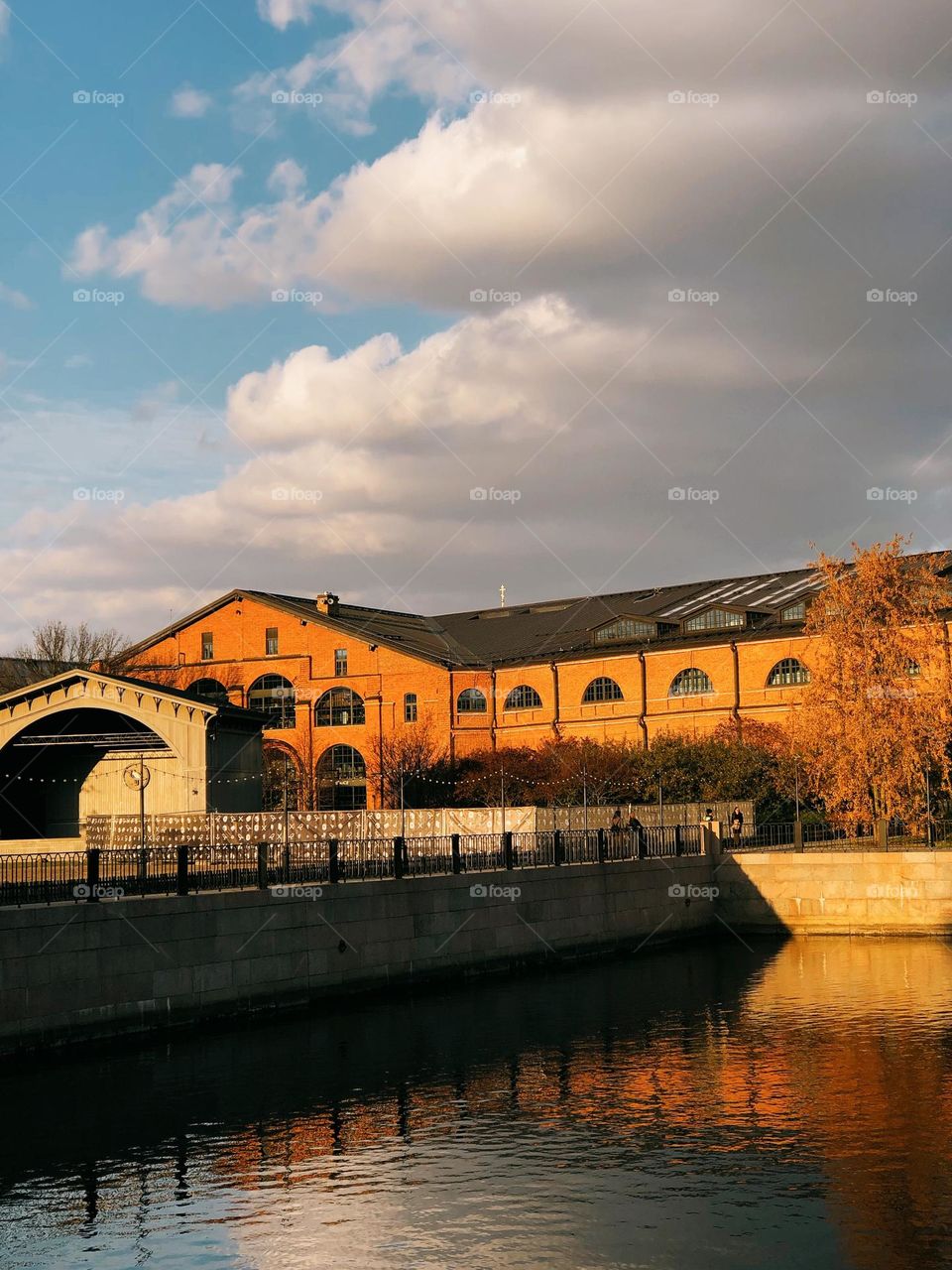 Beautiful view on city in sunny autumn day, Petersburg, Russia 