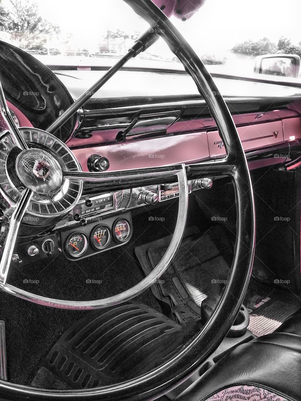 pink. interior 1956 Ford Fairlane