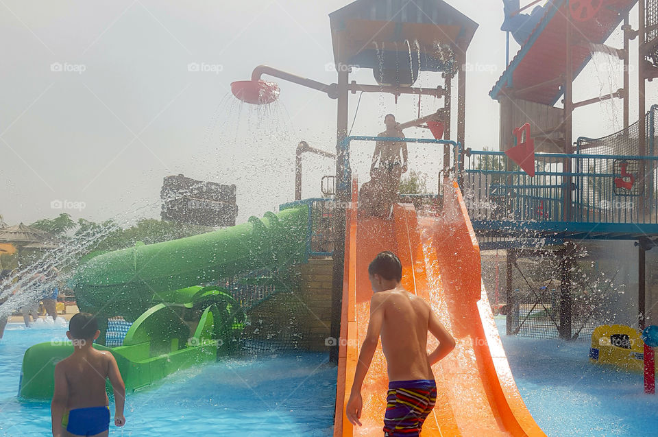 Summer day in a aquapark