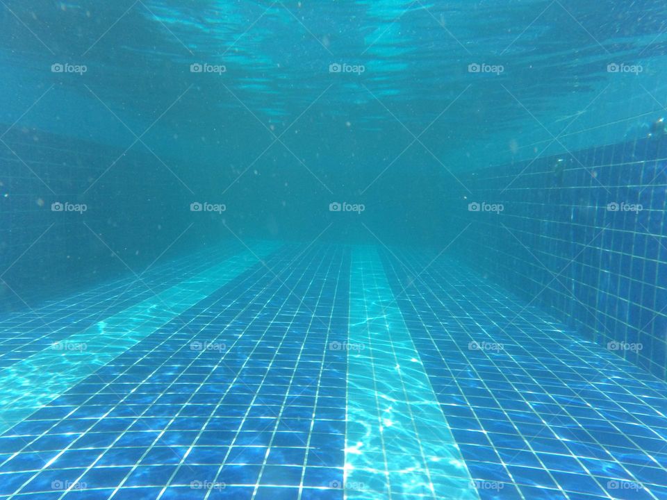Under water in the pool