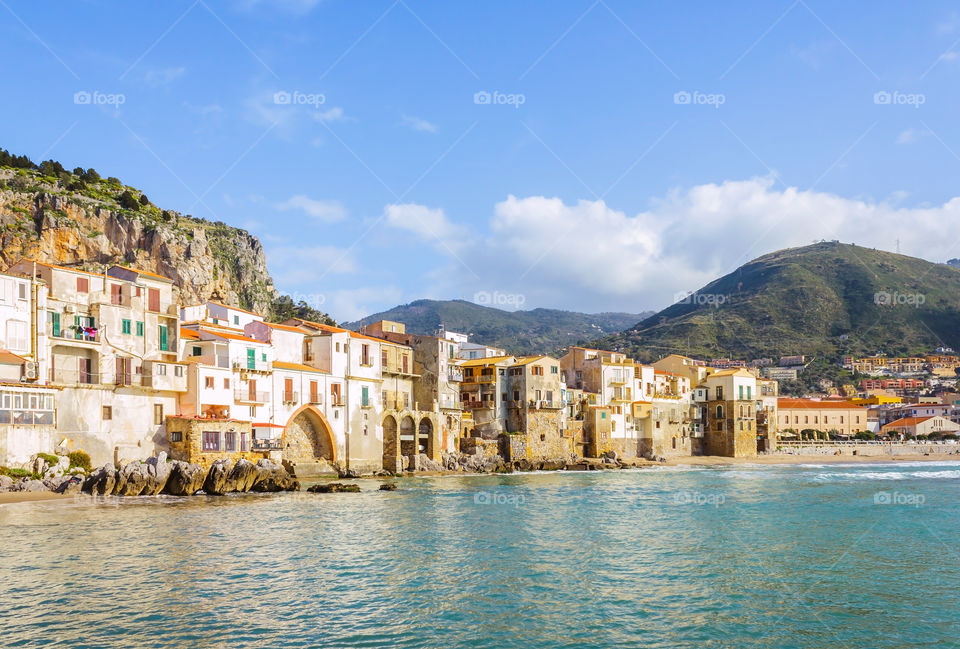 Cefalu beach town, Italy