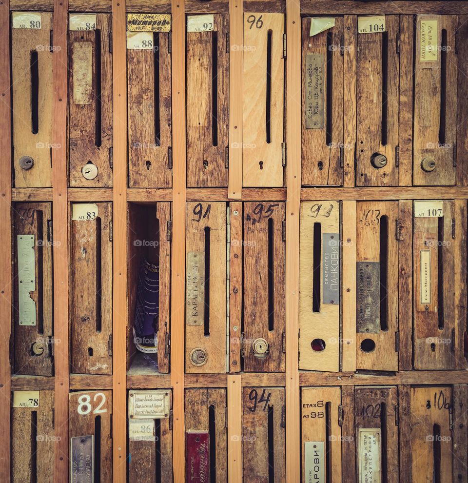 Old Post boxes made of wood