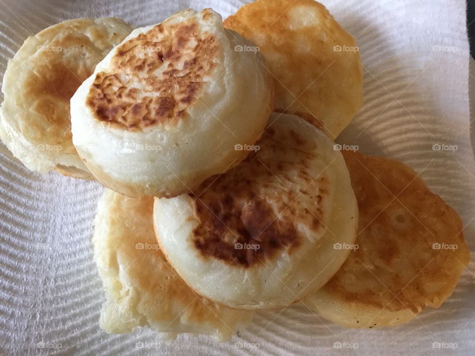 Fresh delicious homemade crumpets