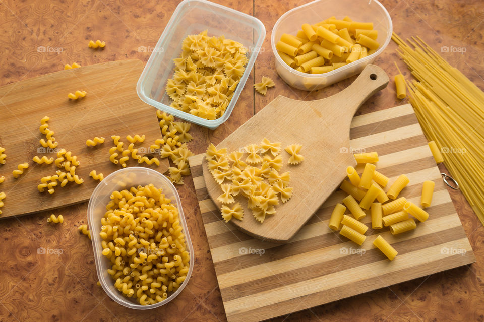 Different types of pasta