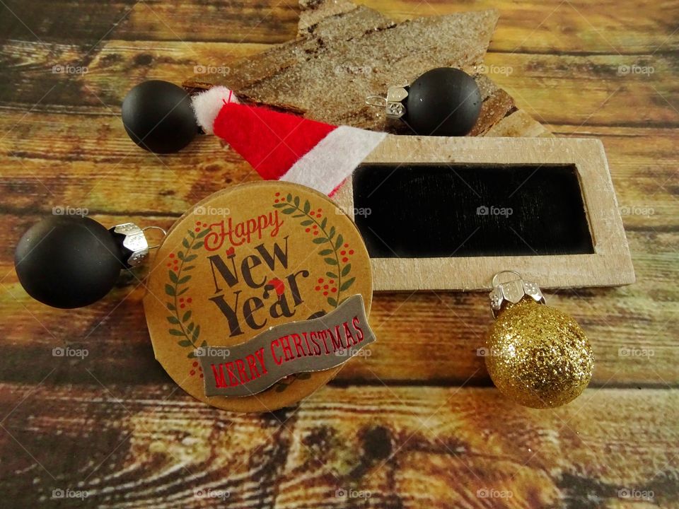 Blackboard label with christmas gift tag