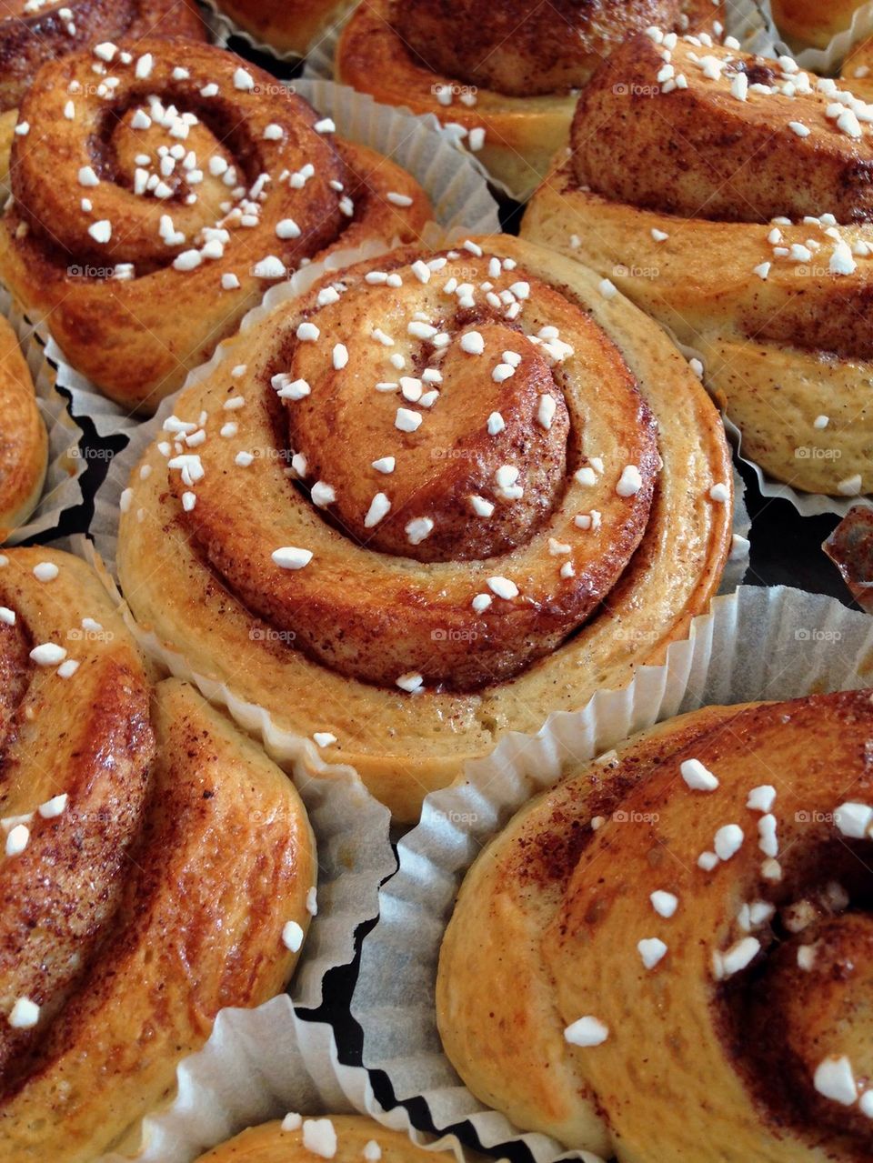 Close-up of cinnamon rolls