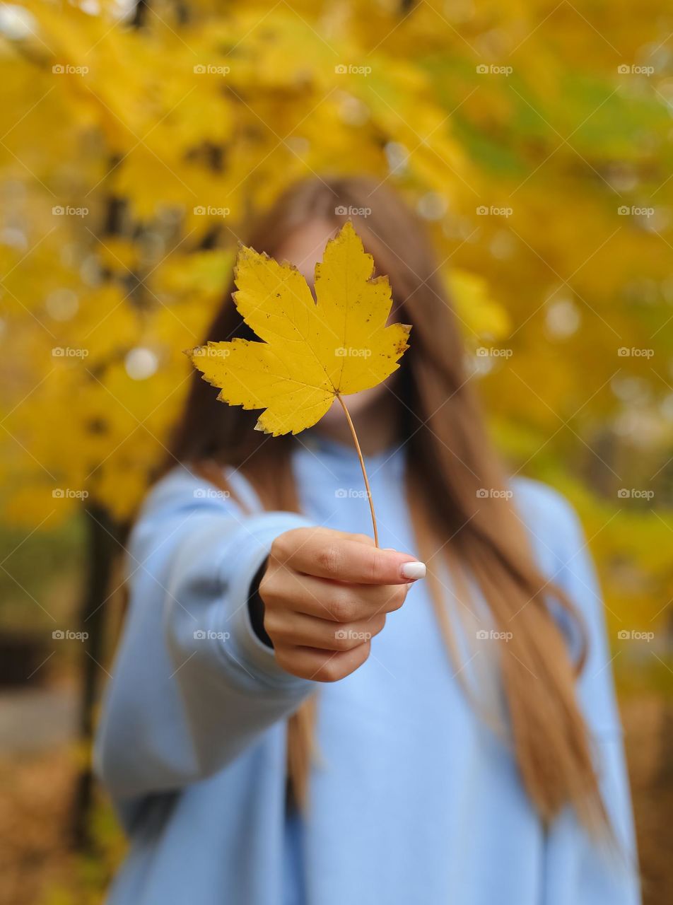 Autumn mood, beautiful girl