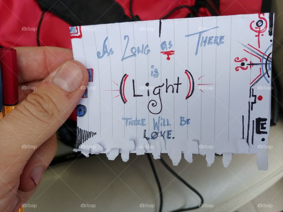 I made this for some friends that were getting married & put it in with their wedding gift, which were "lights".~