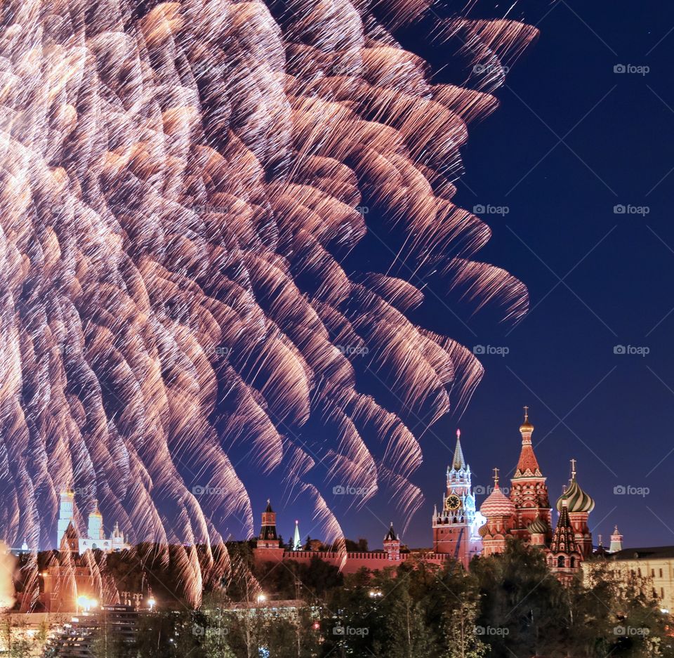 Firework in Red square 