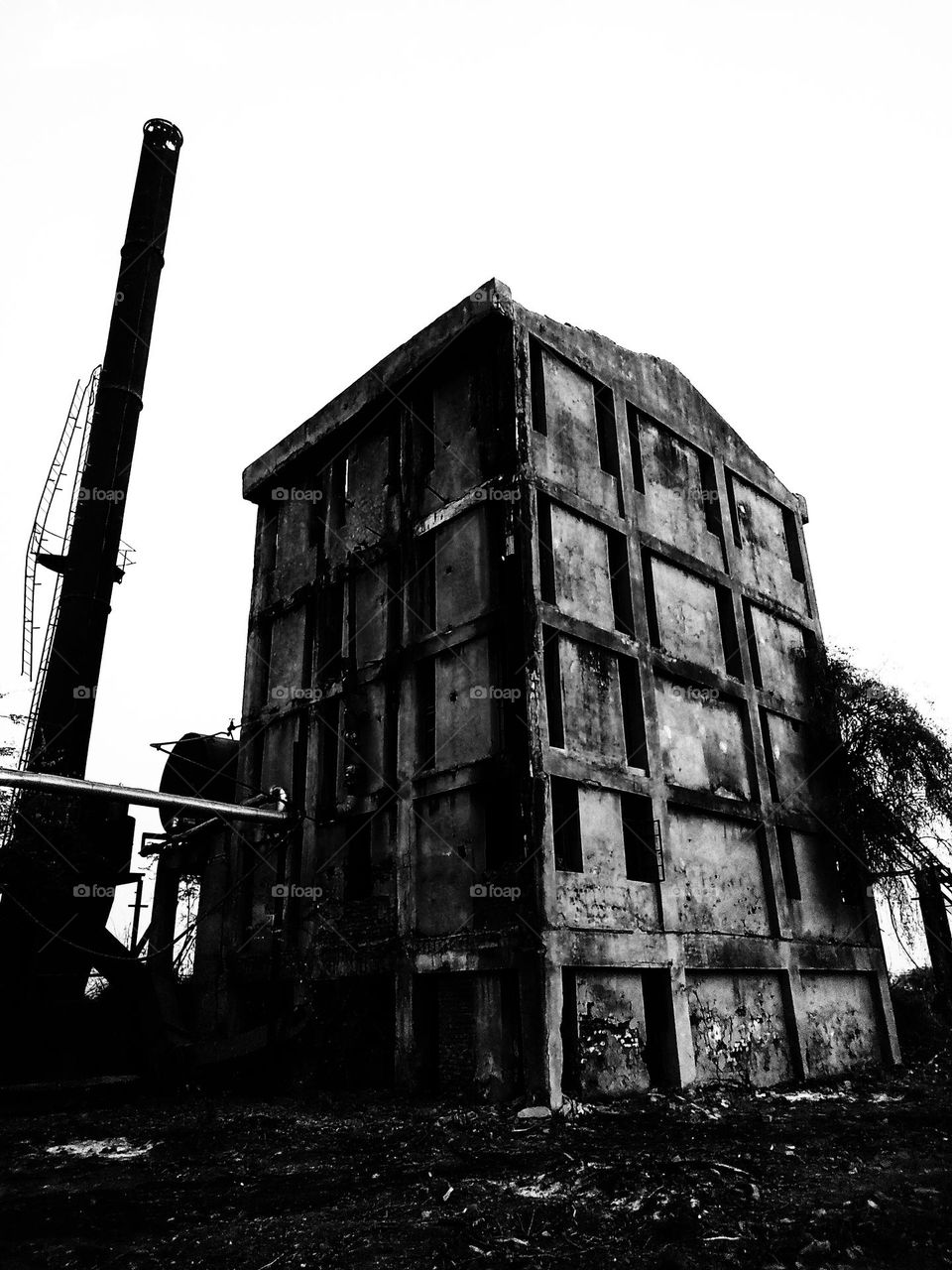 abandoned mill (burnt)
