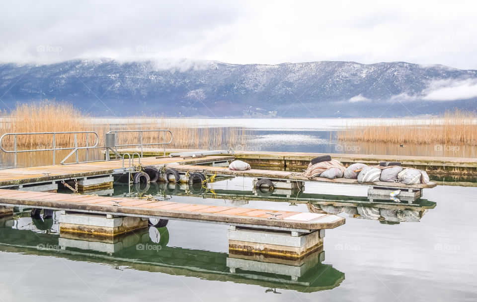 Lake Landscape At Prespes, Florina Region In Greece
