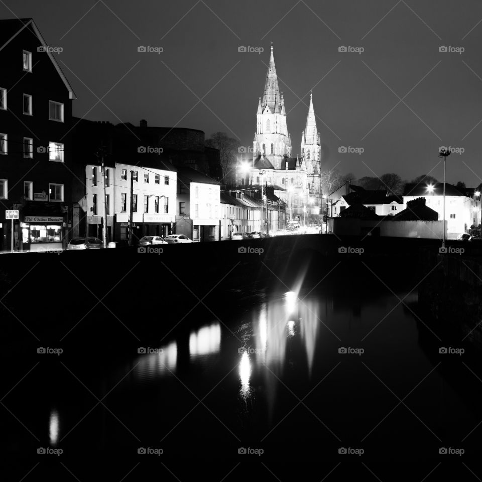 No Person, Church, City, Monochrome, Reflection