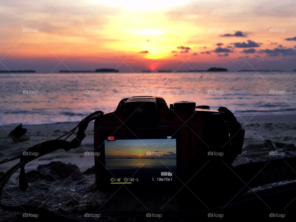 Time lapsing sunset