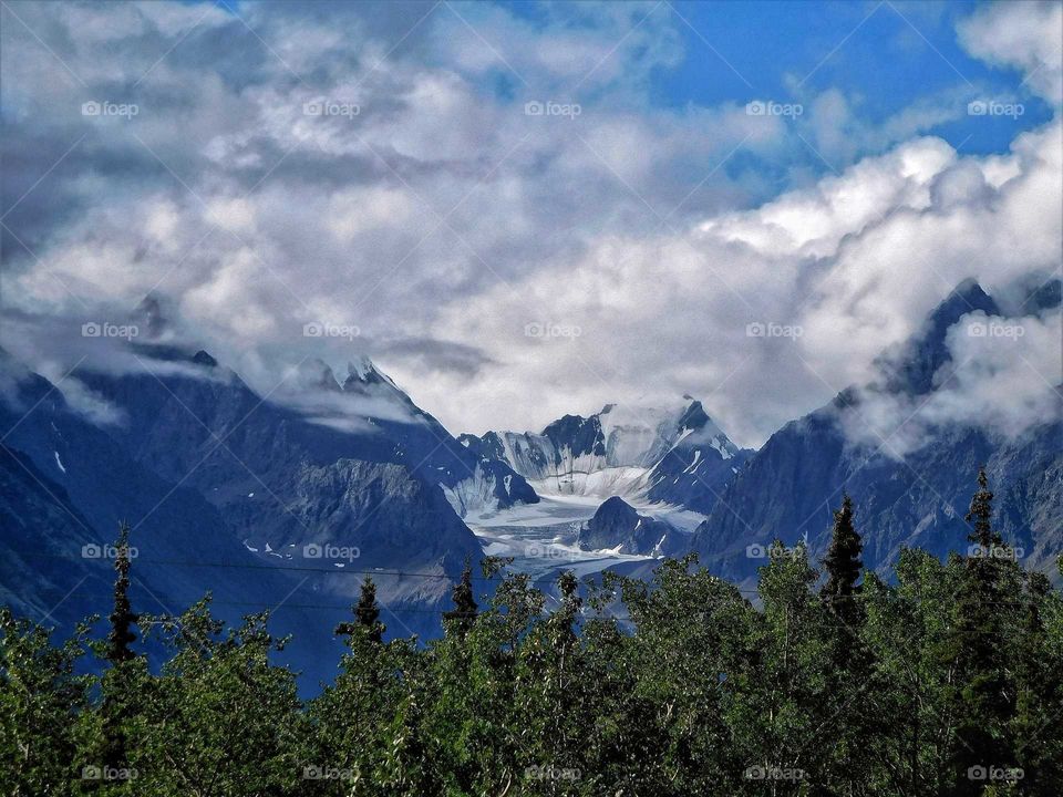 Mountain range of alaska
