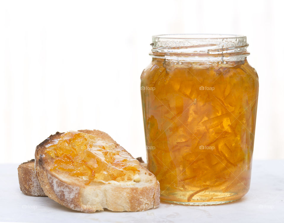 Orange marmalade on toast